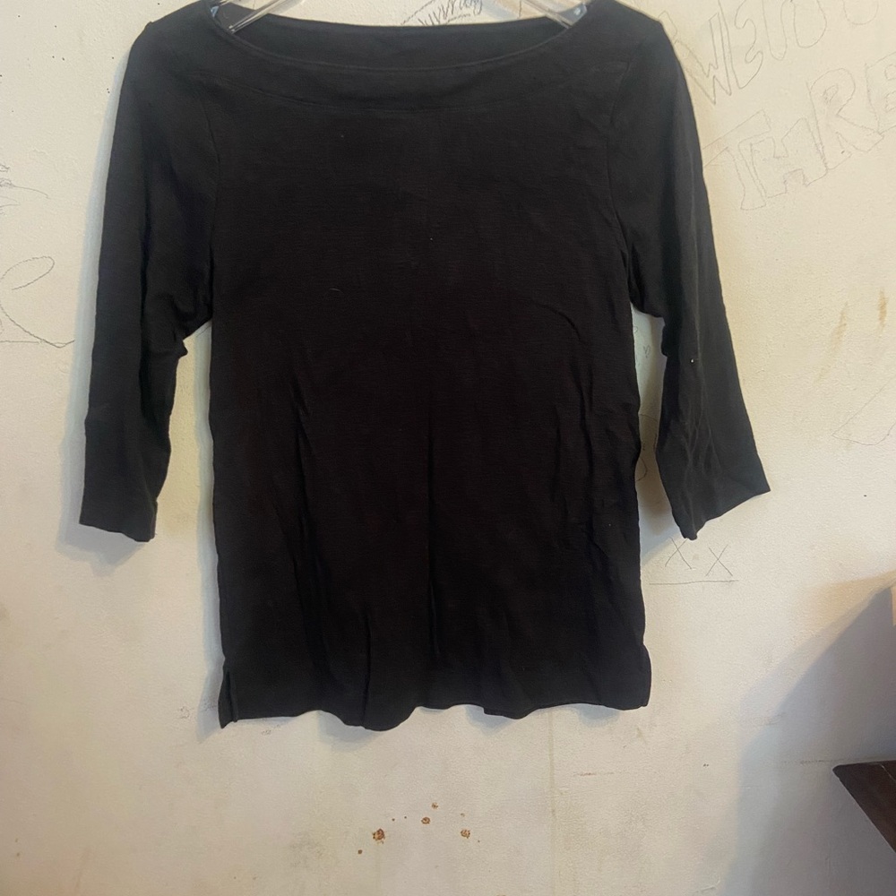 Large/12-14. All black casual shirt
